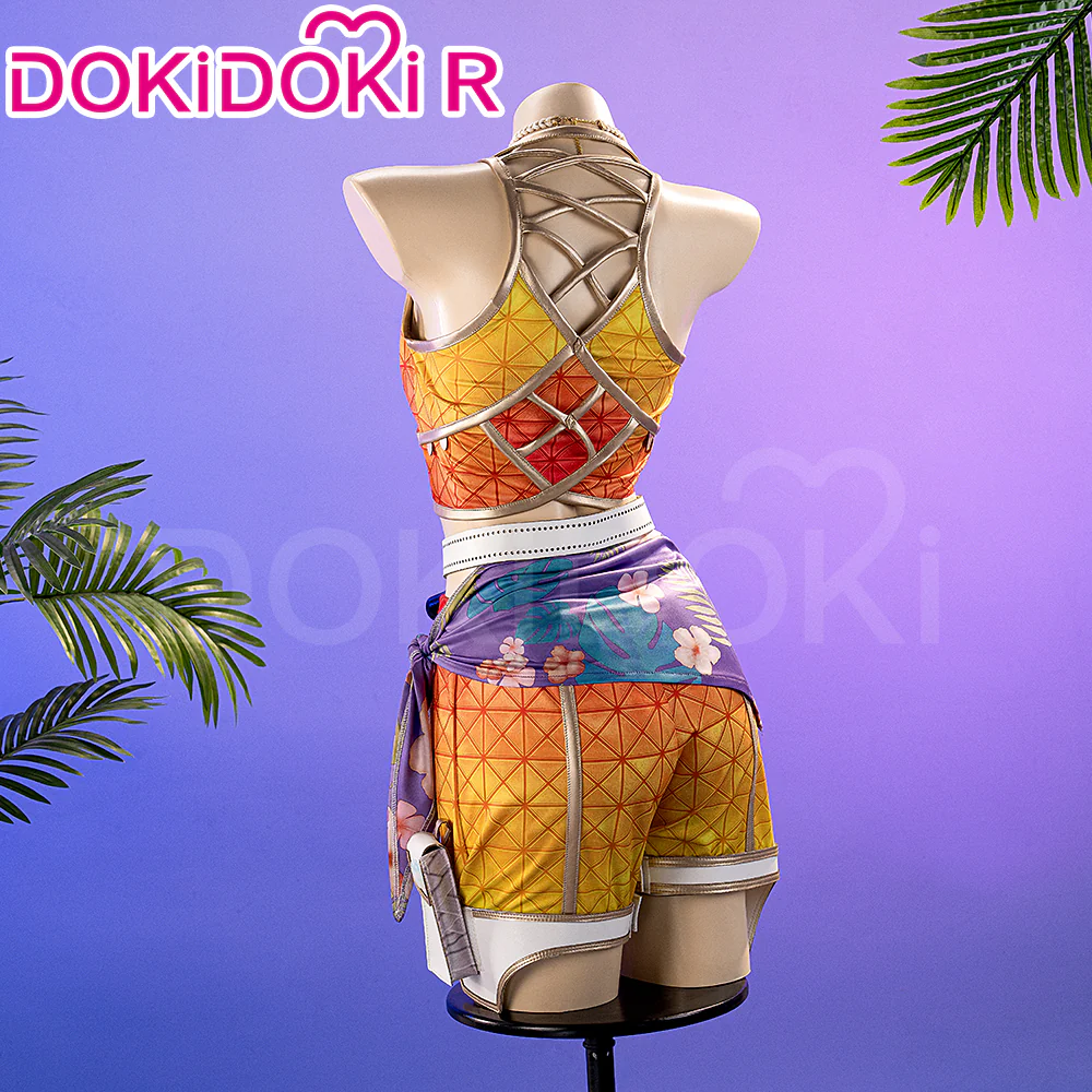 【Partially Ready For Ship】【Size XS-3XL】DokiDoki-R Game Apex Legends Cosplay Loba Andrade Translocating Thief Costume Gold Swim Suit - Image 3
