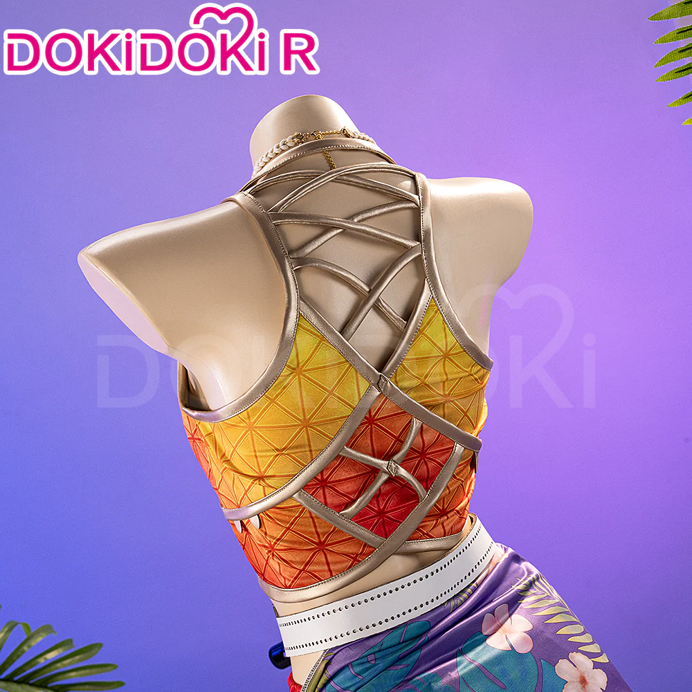 【Partially Ready For Ship】【Size XS-3XL】DokiDoki-R Game Apex Legends Cosplay Loba Andrade Translocating Thief Costume Gold Swim Suit - Image 4