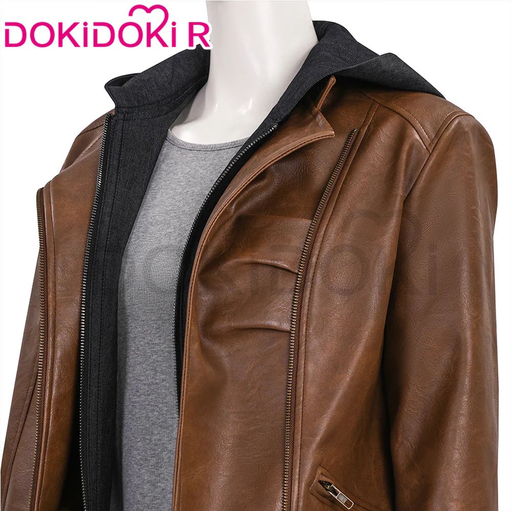 【Size XS-3XL】DokiDoki-R Game Cosplay Black Costume Halloween Cortez Brown Jacket Jeans - Image 3