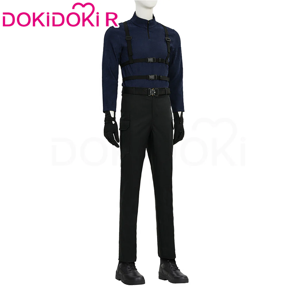 【Size XS-3XL】DokiDoki-R Game Cosplay Black Costume Halloween Cortical Black Jacket - Image 3