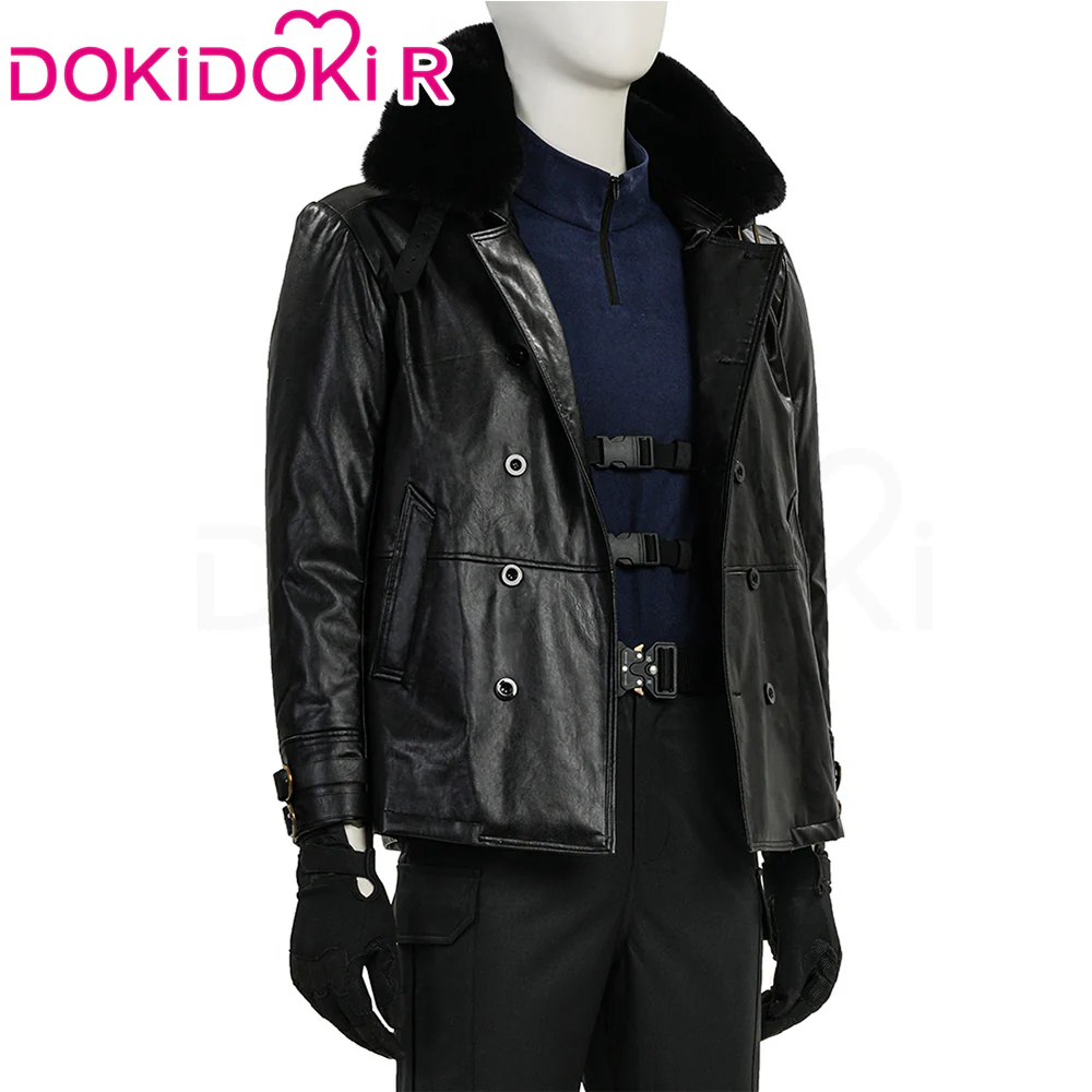 【Size XS-3XL】DokiDoki-R Game Cosplay Black Costume Halloween Cortical Black Jacket - Image 4