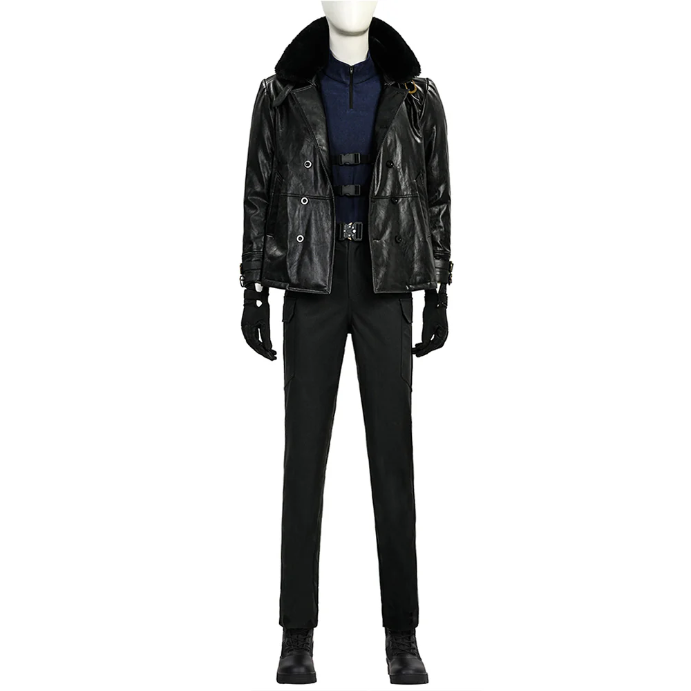 【Size XS-3XL】DokiDoki-R Game Cosplay Black Costume Halloween Cortical Black Jacket - Image 5