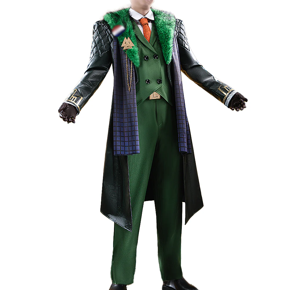 【Size XS-3XL】Dokidoki-R Game Cosplay Costume Green Suit Costume Presidential Attire - Image 4
