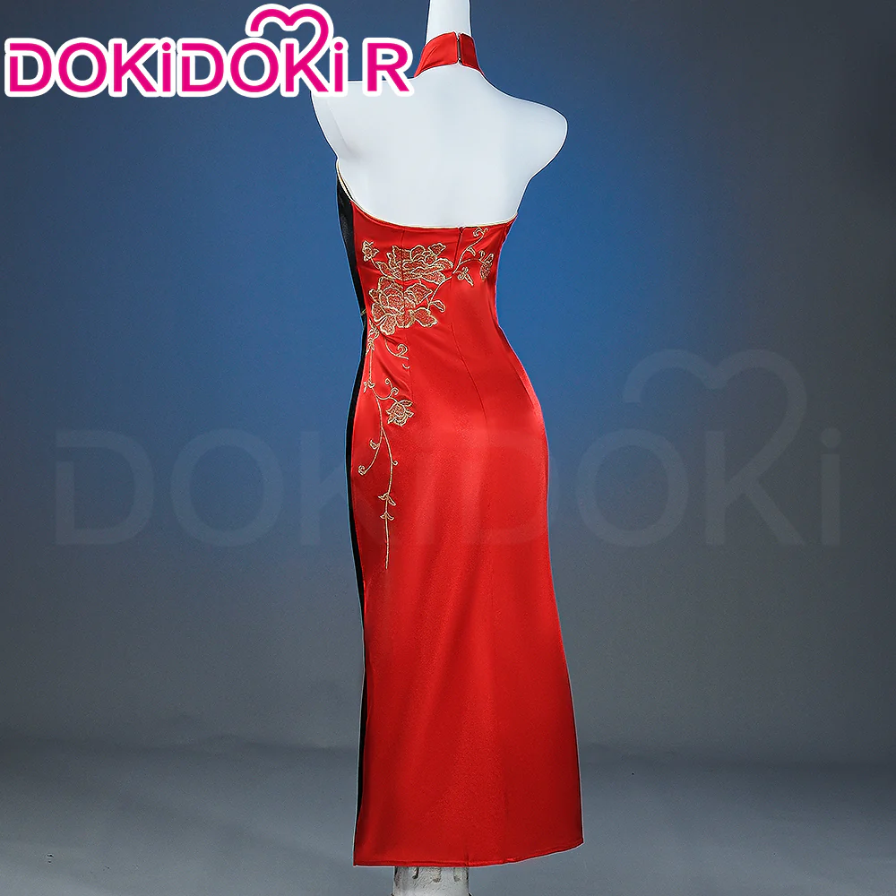 【Partially Ready For Ship】【Size XS-3XL】DokiDoki-R Game Cosplay Costume Red Black Cheongsam  Chinese Style Dress - Image 3
