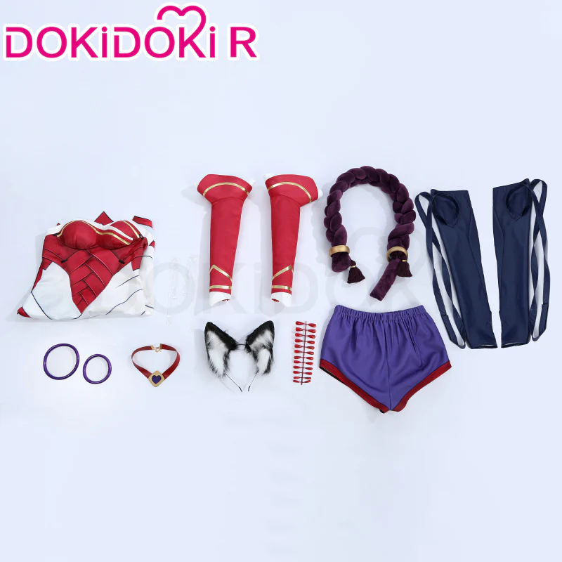 【Partially Ready For Ship】【Size XS-3XL】DokiDoki-R Game Cosplay Costume Red White Dress 2XKO Female - Image 4
