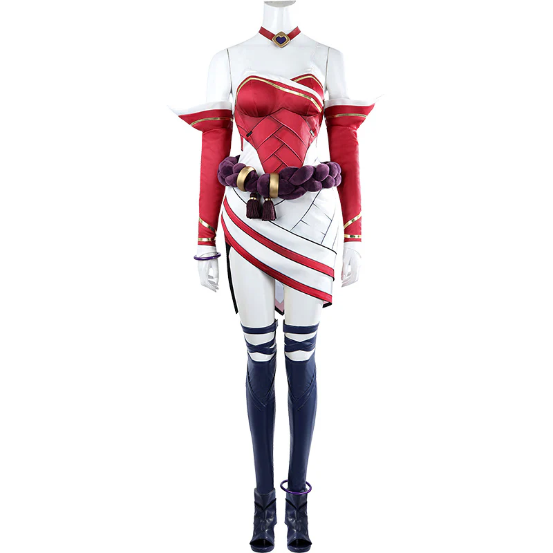 【Partially Ready For Ship】【Size XS-3XL】DokiDoki-R Game Cosplay Costume Red White Dress 2XKO Female - Image 5
