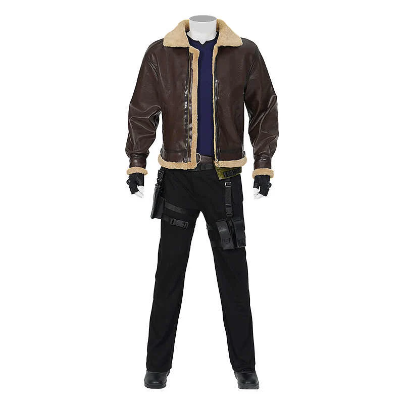 【Size XS-3XL】DokiDoki-R Game Cosplay Leather Jacket Combat Costume - Image 5