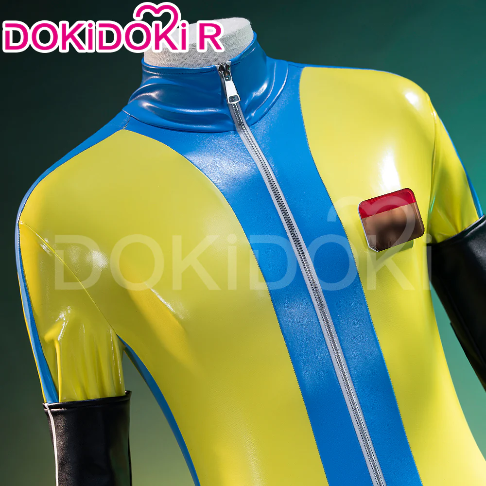 【Size XS-3XL】DokiDoki-R Game Cosplay Costume Water Blue Yellow Bodysuit - Image 3