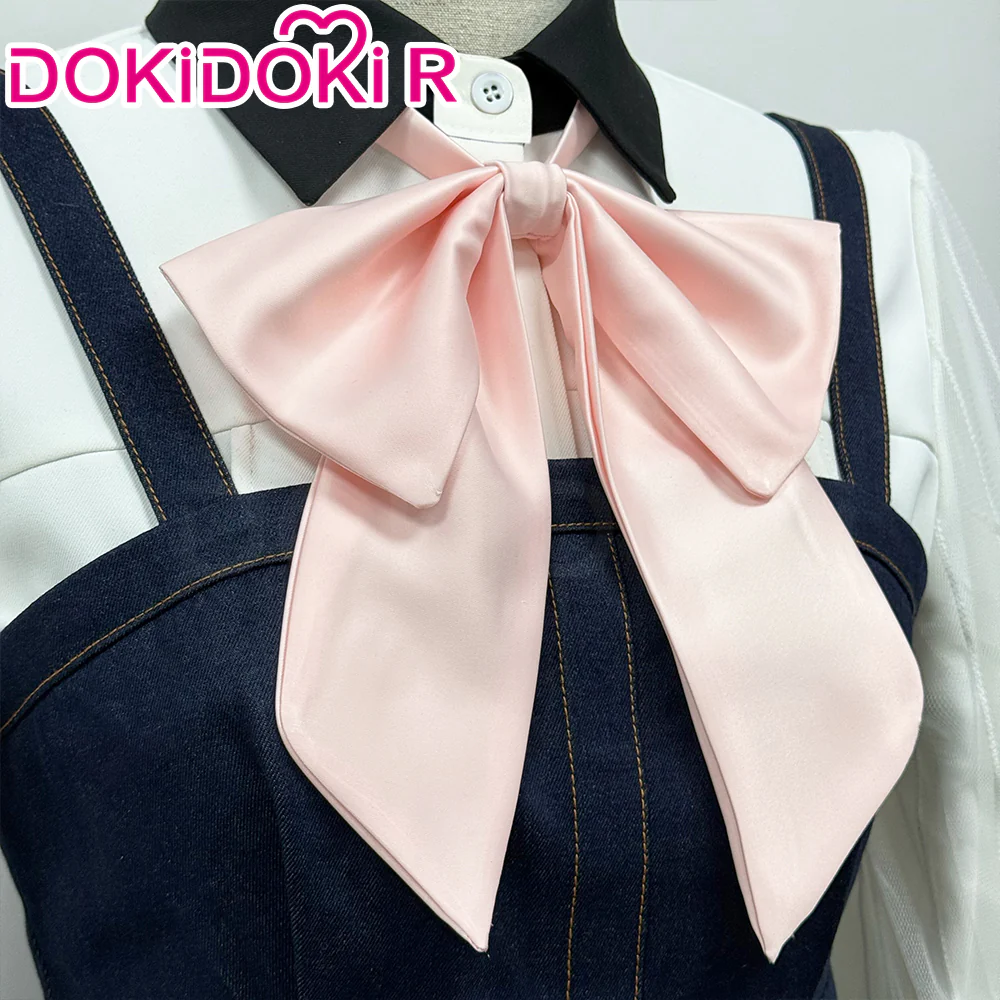 【Size XS-3XL】DokiDoki-R Game Movie Cosplay White Shirt Blue Dress Casual Wear - Image 3