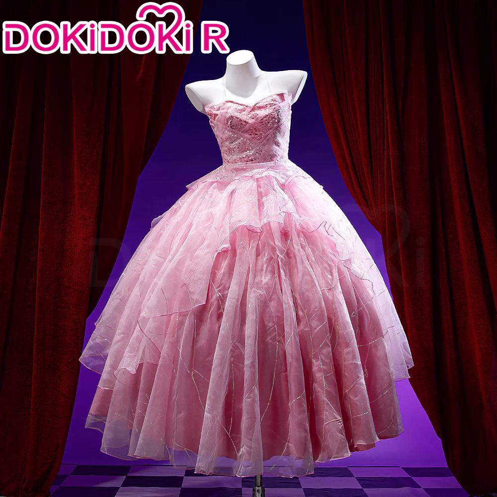 【Size XS-3XL】DokiDoki-R Movie Cosplay Costume Pink Dress - Image 2
