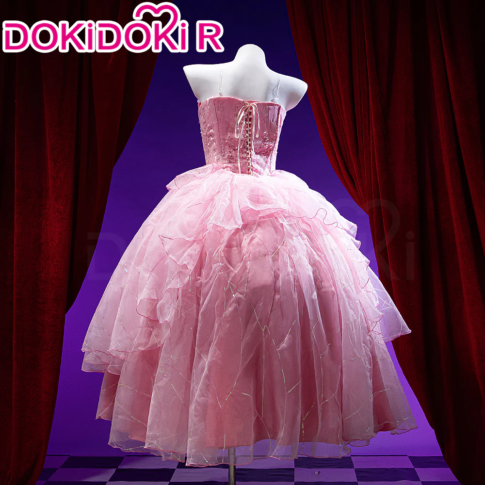 【Size XS-3XL】DokiDoki-R Movie Cosplay Costume Pink Dress - Image 4