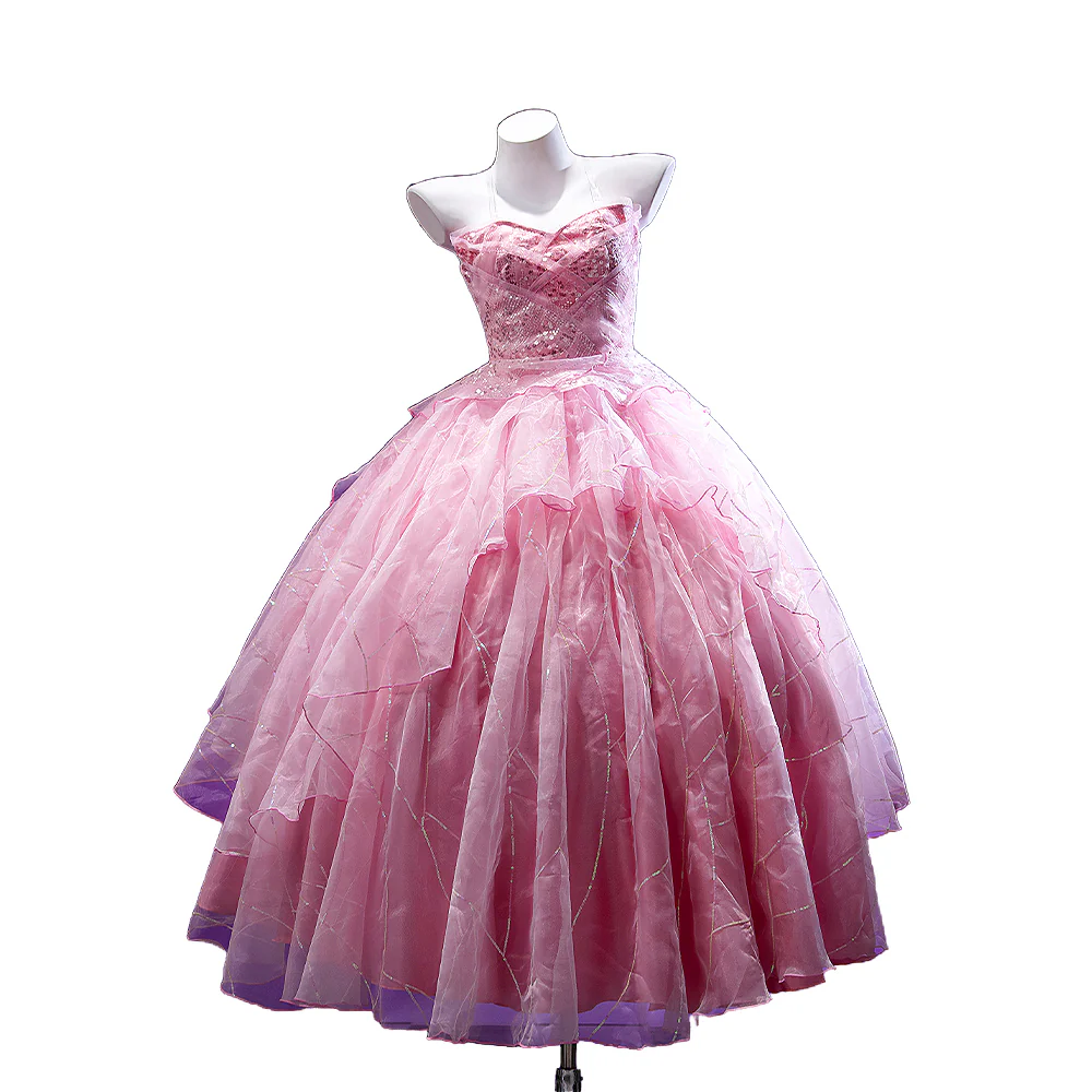 【Size XS-3XL】DokiDoki-R Movie Cosplay Costume Pink Dress - Image 6