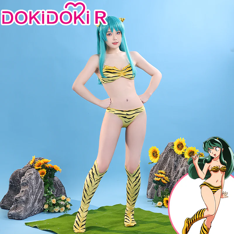 【Size XS-XL】DokiDoki-R Anime Urusei Yatsura Cosplay Lum Cosplay Costume Swimsuit