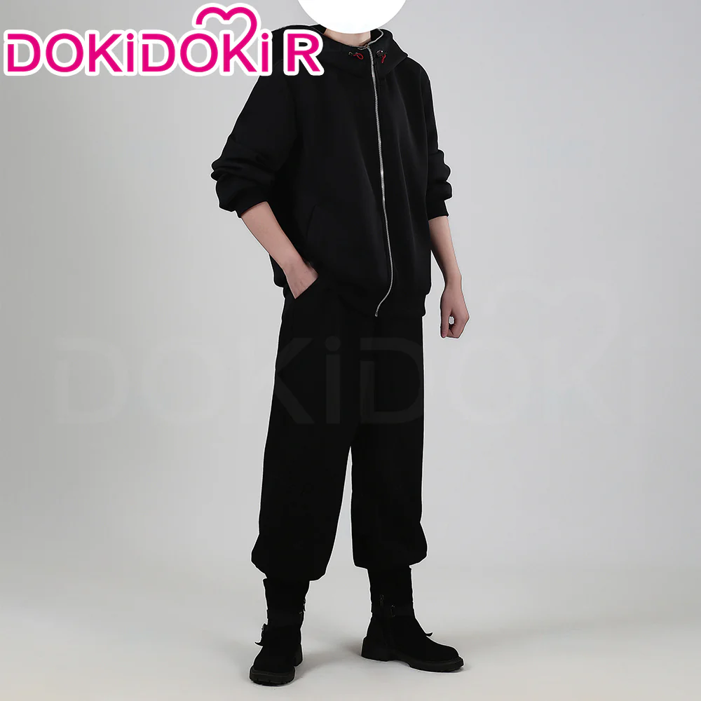 【Size XS-XL】Dokidoki-R Anime Cosplay Costume Black Hoodie Set Casual Wear