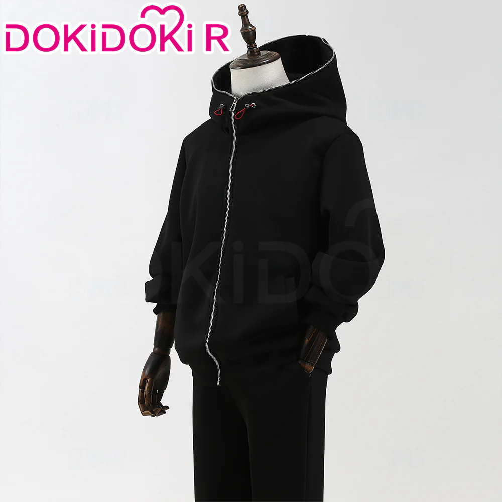【Size XS-XL】Dokidoki-R Anime Cosplay Costume Black Hoodie Set Casual Wear - Image 3