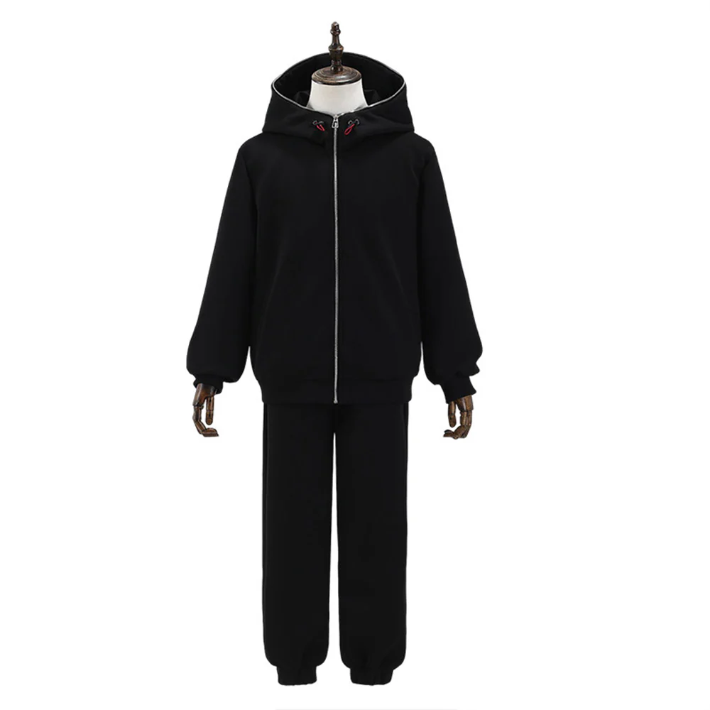 【Size XS-XL】Dokidoki-R Anime Cosplay Costume Black Hoodie Set Casual Wear - Image 5