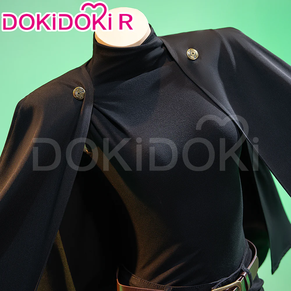 【Size XS-XL】Dokidoki-R Anime Cosplay Costume Uniform Black Cape - Image 4