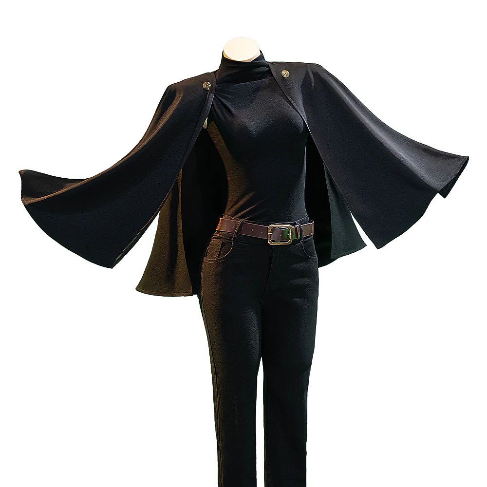 【Size XS-XL】Dokidoki-R Anime Cosplay Costume Uniform Black Cape - Image 5