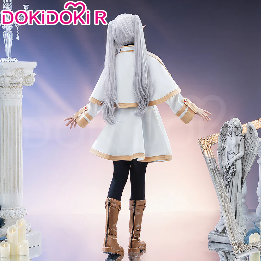【Size XS-XL】DokiDoki-R Anime Cosplay Costume White Cape Gold Trim Casual Wear - Image 2