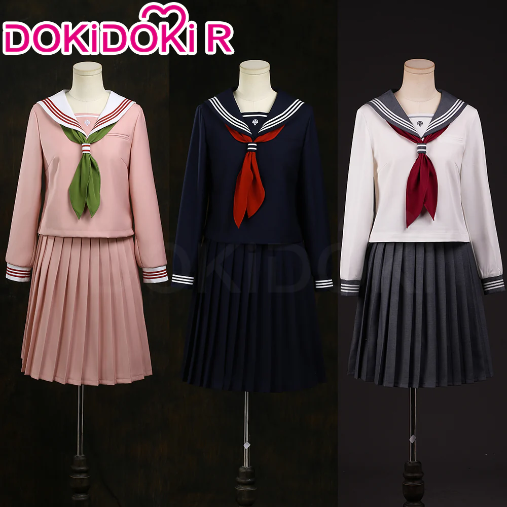 【Partially Ready For Ship】【Size XS-2XL】DokiDoki-R Game Cosplay Costume Uniform Halloween Blue / Pink / Grey - Image 6