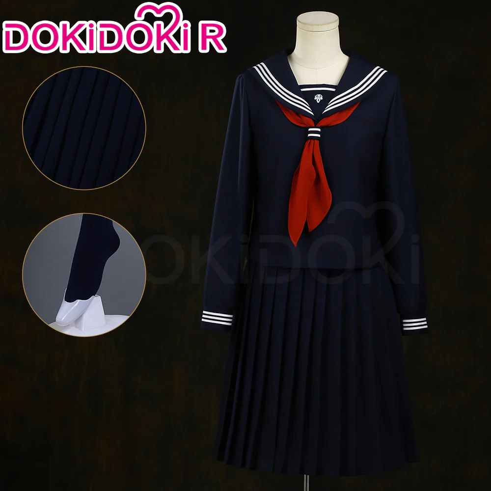【Partially Ready For Ship】【Size XS-2XL】DokiDoki-R Game Cosplay Costume Uniform Halloween Blue / Pink / Grey - Image 7