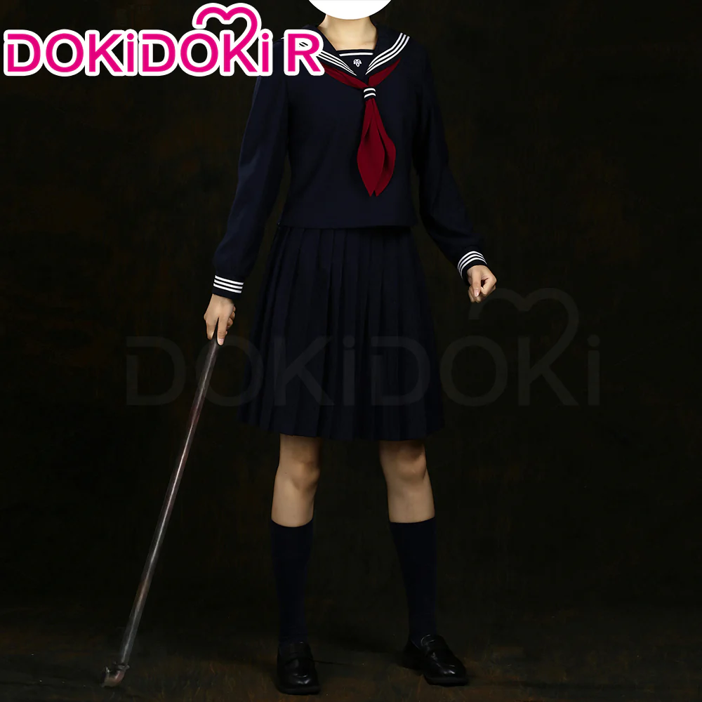 【Partially Ready For Ship】【Size XS-2XL】DokiDoki-R Game Cosplay Costume Uniform Halloween Blue / Pink / Grey - Image 8