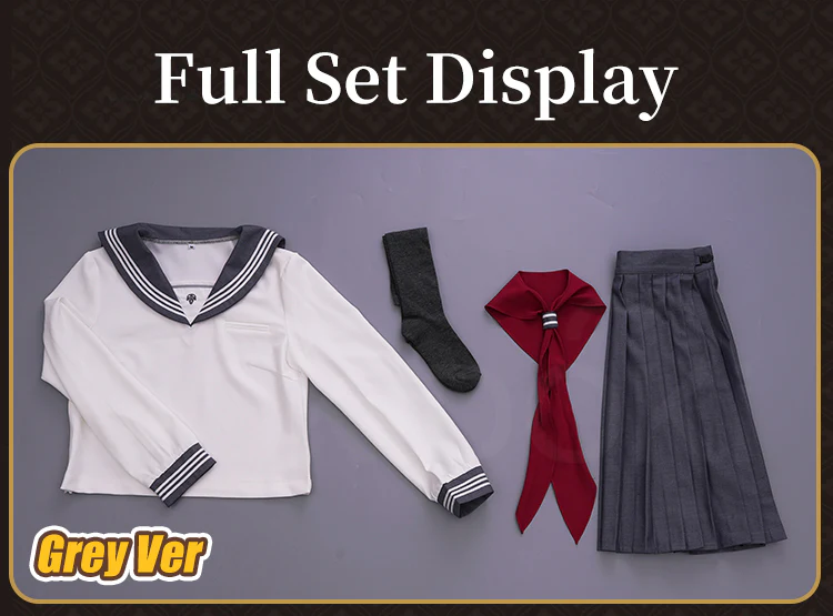 【Partially Ready For Ship】【Size XS-2XL】DokiDoki-R Game Cosplay Costume Uniform Halloween Blue / Pink / Grey - Image 9