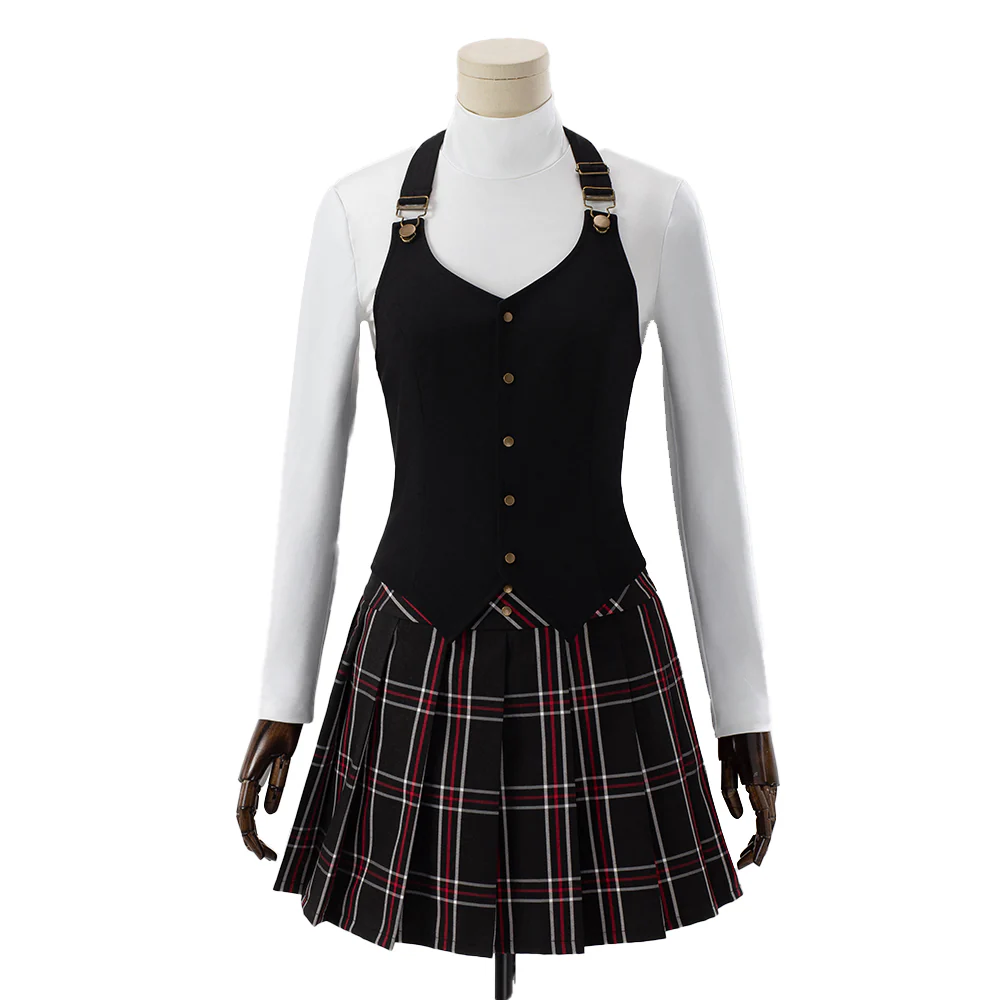 【Size XS-XL】DokiDoki-R Game Cosplay Wig Queen Makotoo Niijimaa Costume School Uniform - Image 6