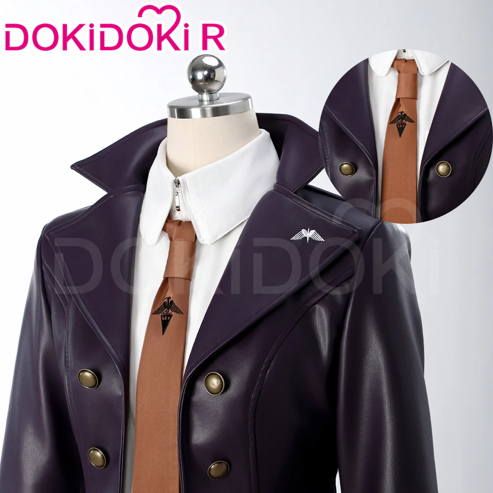 【Wig Ready For Ship】【Size XS-XL】DokiDoki-R Game Cosplay Black Dress Suit Costume - Image 3