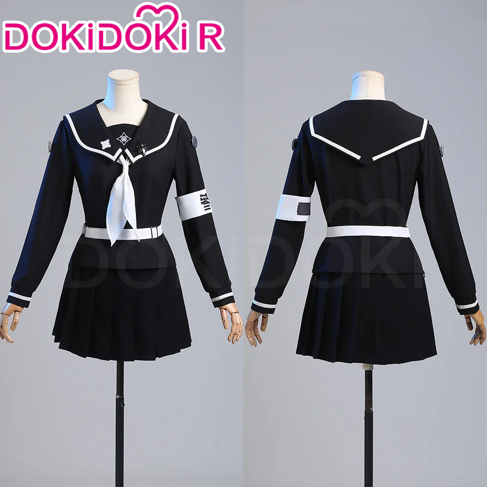 【Size XS-XL】DokiDoki-R Game The Hundred Line Last Defense Academy Cosplay Amemiya Darumi Costume / Wig Uniform Long Blue Gradient Hair Pigtails - Image 6