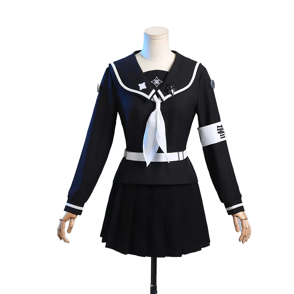 【Size XS-XL】DokiDoki-R Game The Hundred Line Last Defense Academy Cosplay Amemiya Darumi Costume / Wig Uniform Long Blue Gradient Hair Pigtails - Image 7