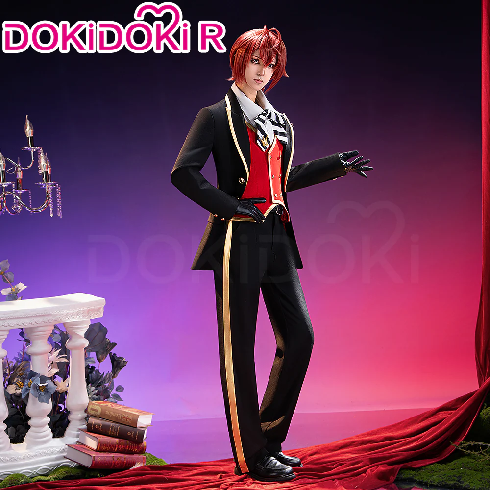 【SizeXS-XL】DokiDoki-R Game Cosplay Costume Red School Uniform Suit - Image 2