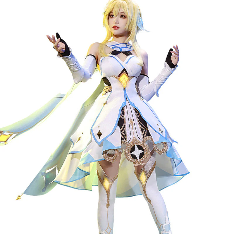 【US/EU LOCAL SHIPPING 】【3 Diffrent Lights】DokiDoki-SSR Game Genshin Impact Traveler Lumine Cosplay Costume / Wig Ying - Image 6
