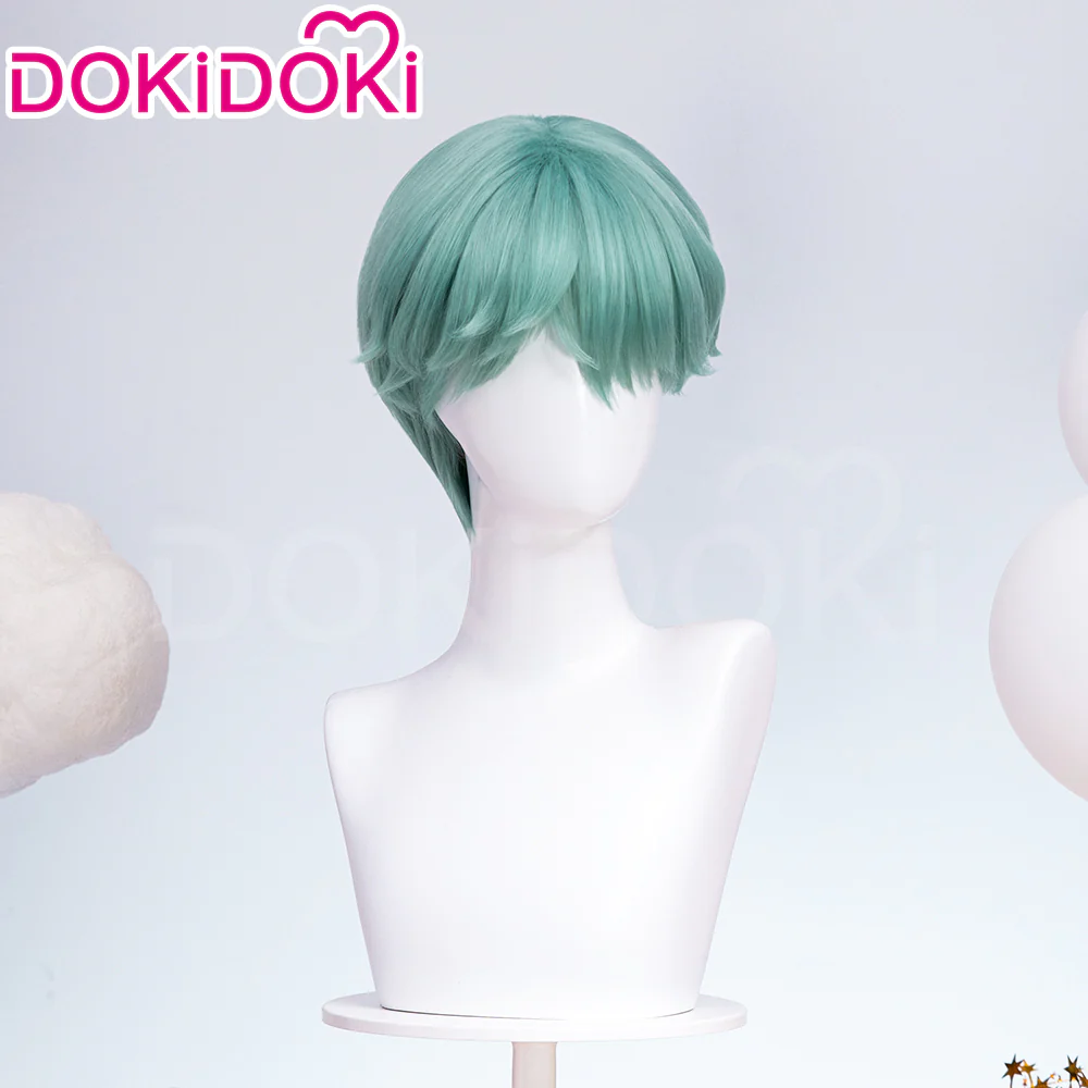 【Ready For Ship】DokiDoki Movie Anime Cosplay Men Wig / Hat Short Straight Green Hair - Image 3