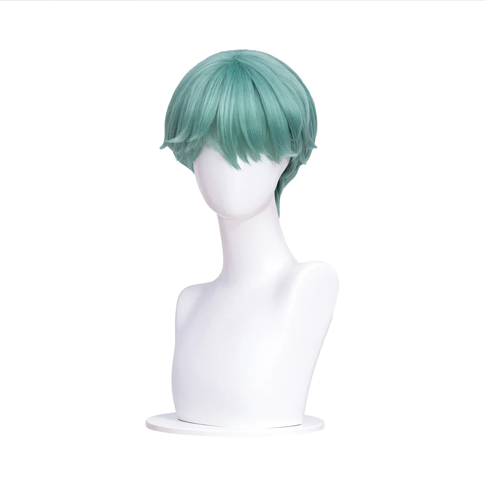 【Ready For Ship】DokiDoki Movie Anime Cosplay Men Wig / Hat Short Straight Green Hair - Image 5