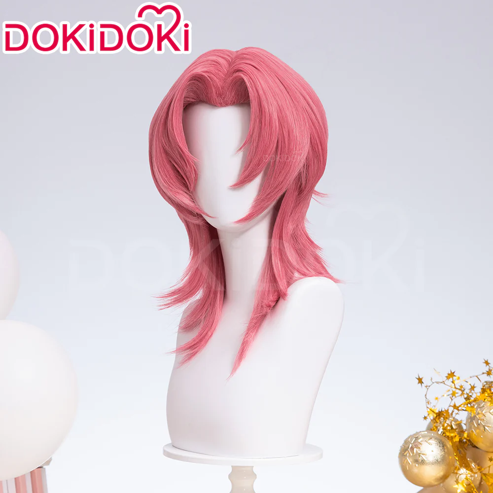 【Ready For Ship】【Last Batch】DokiDoki Movie Anime Cosplay Men Wig Long Curly Pink Hair - Image 2