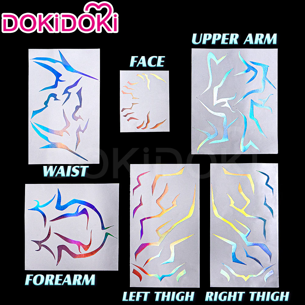 【US LOCAL SHIPPING 】DokiDoki Movie Anime KPOP KILLER Cosplay Tattoo Laser Heat Transfer Version Holographic Patterns