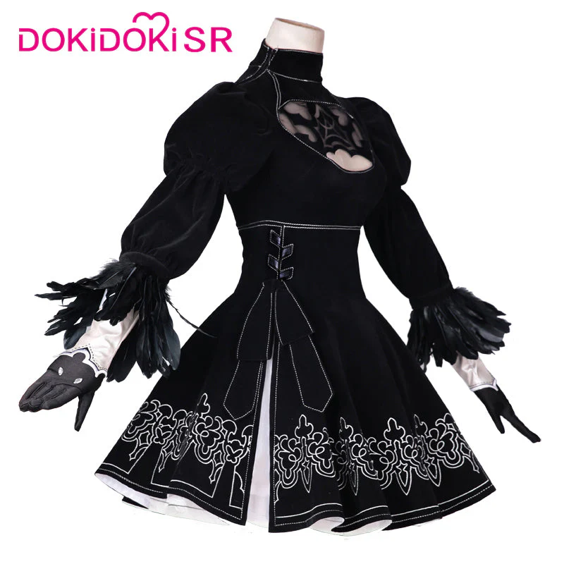 【US/EU LOCAL SHIPPING】DokiDoki-SR Cosplay Game Cosplay  Cosplay Black Dress Costume Women - Image 3
