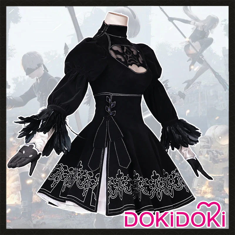 【US/EU LOCAL SHIPPING】DokiDoki-SR Cosplay Game Cosplay  Cosplay Black Dress Costume Women - Image 4