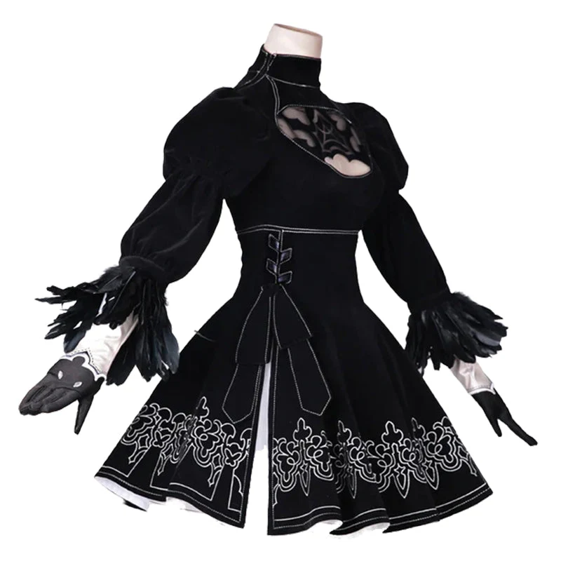 【US/EU LOCAL SHIPPING】DokiDoki-SR Cosplay Game Cosplay  Cosplay Black Dress Costume Women - Image 8