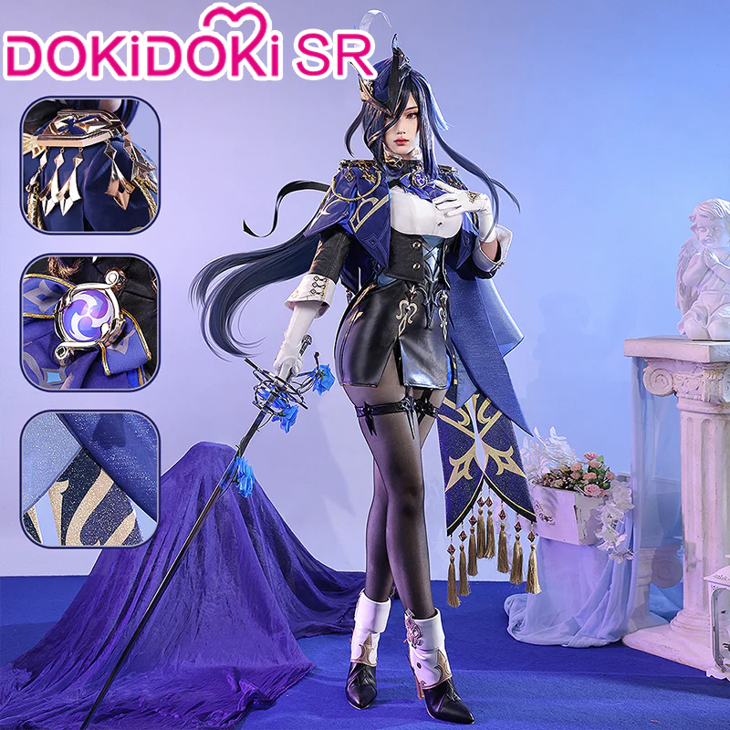 【US LOCAL SHIPPING 】 【DokiDoki-SR Game Genshin Impact Cosplay Fontaine Clorinde Costume Women