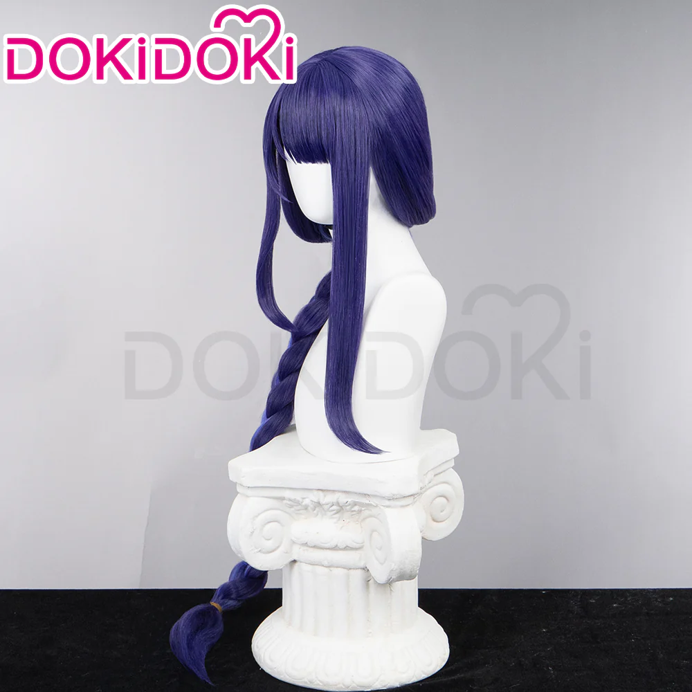 【Partially Ready For Ship】【Lighting Ver.】DokiDoki Game Genshin Impact Shogun Cosplay Wig / Hair Clip/ Earring Raiden shogun baal Long Purple - Image 4