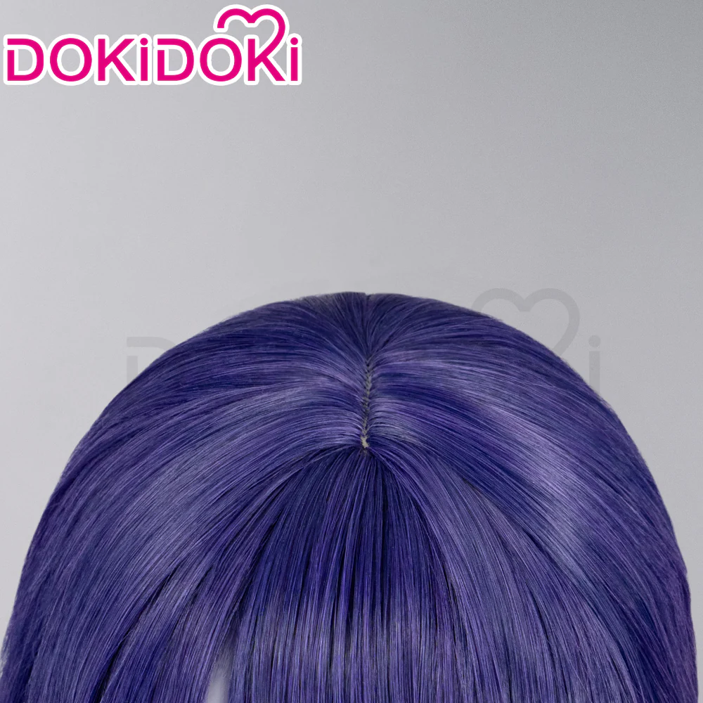 【Partially Ready For Ship】【Lighting Ver.】DokiDoki Game Genshin Impact Shogun Cosplay Wig / Hair Clip/ Earring Raiden shogun baal Long Purple - Image 5