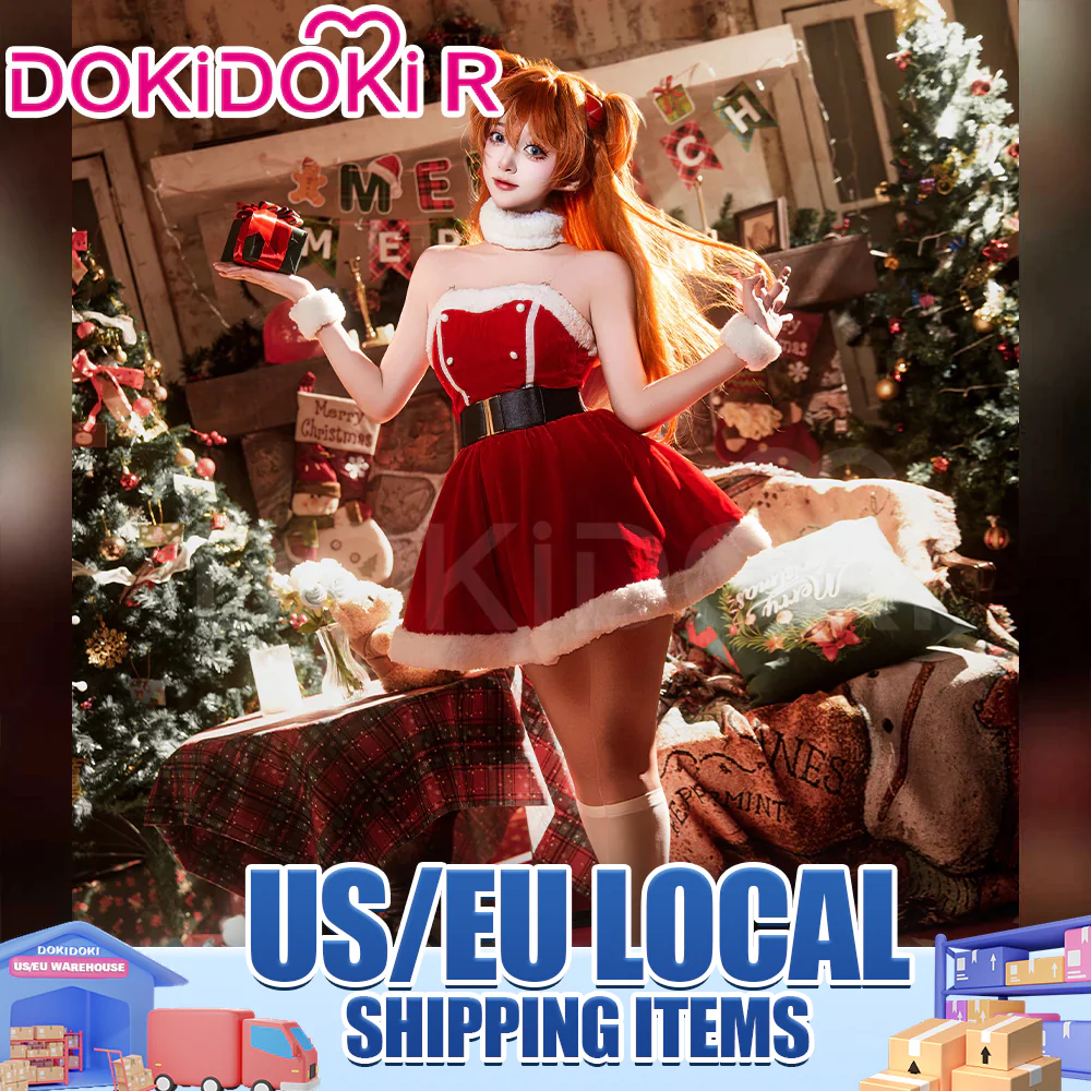 【US LOCAL SHIPPING】 【Size S-2XL】DokiDoki-R Anime Cosplay Costume Red White Christmas