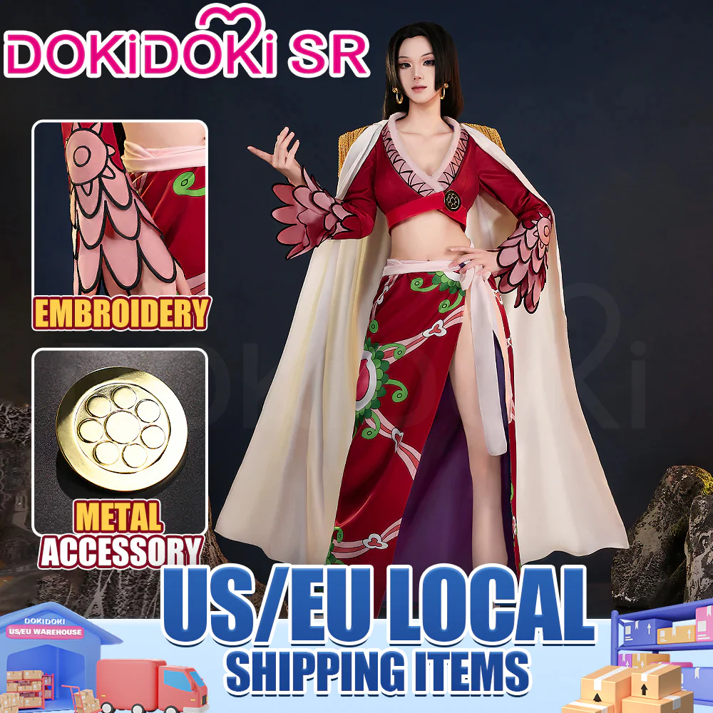 【US LOCAL SHIPPING 】【Size XS-3XL】DokiDoki-SR Anime Cosplay Red Costume White Cloak Women