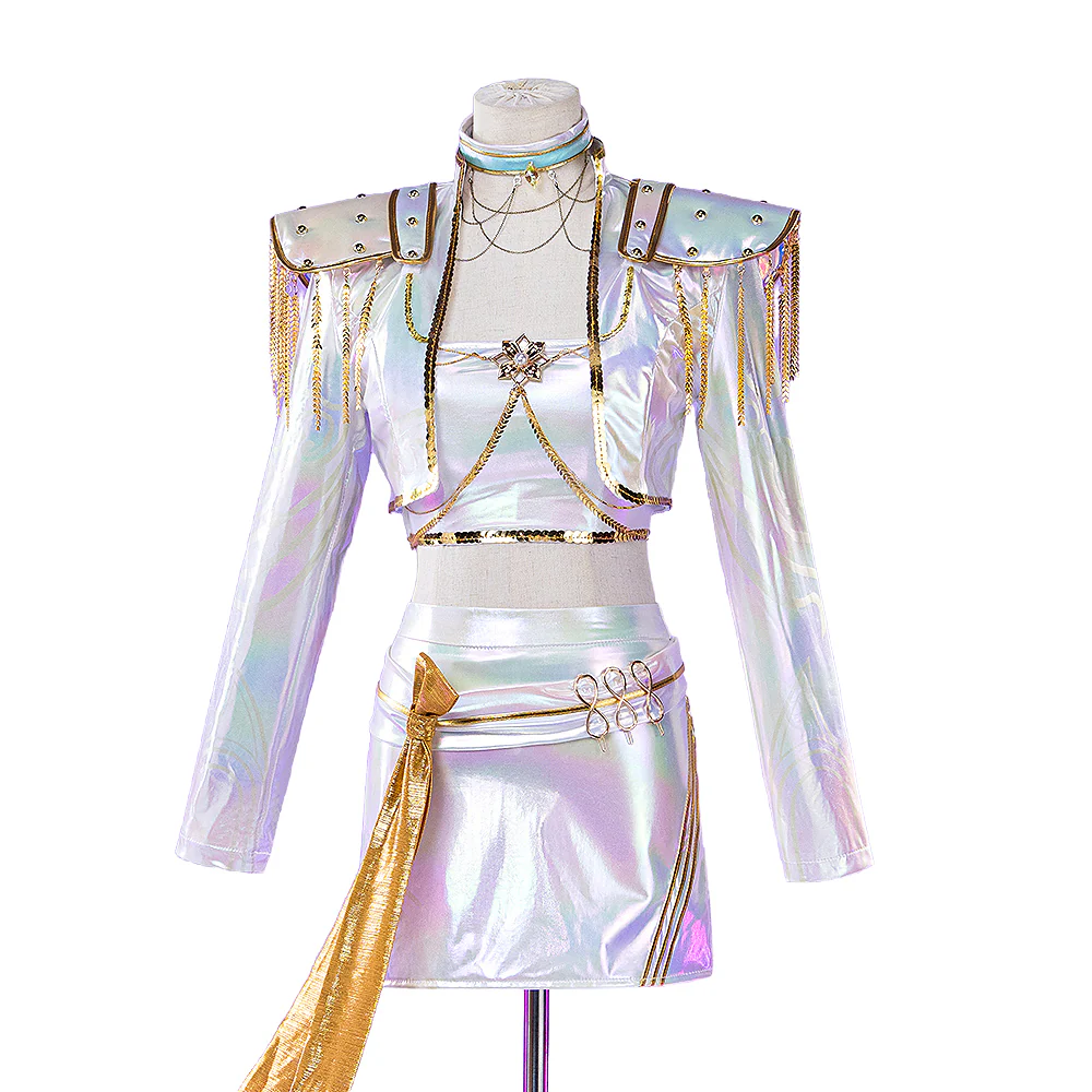 【US LOCAL SHIPPING 】【Size XS-3XL】【Last Batch】DokiDoki-R Movie Anime KPOP KILLER Cosplay Costume WHITE SERIES - Image 12