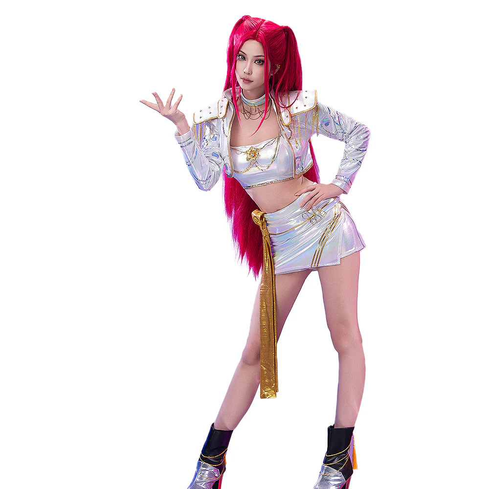 【US LOCAL SHIPPING 】【Size XS-3XL】【Last Batch】DokiDoki-R Movie Anime KPOP KILLER Cosplay Costume WHITE SERIES - Image 7