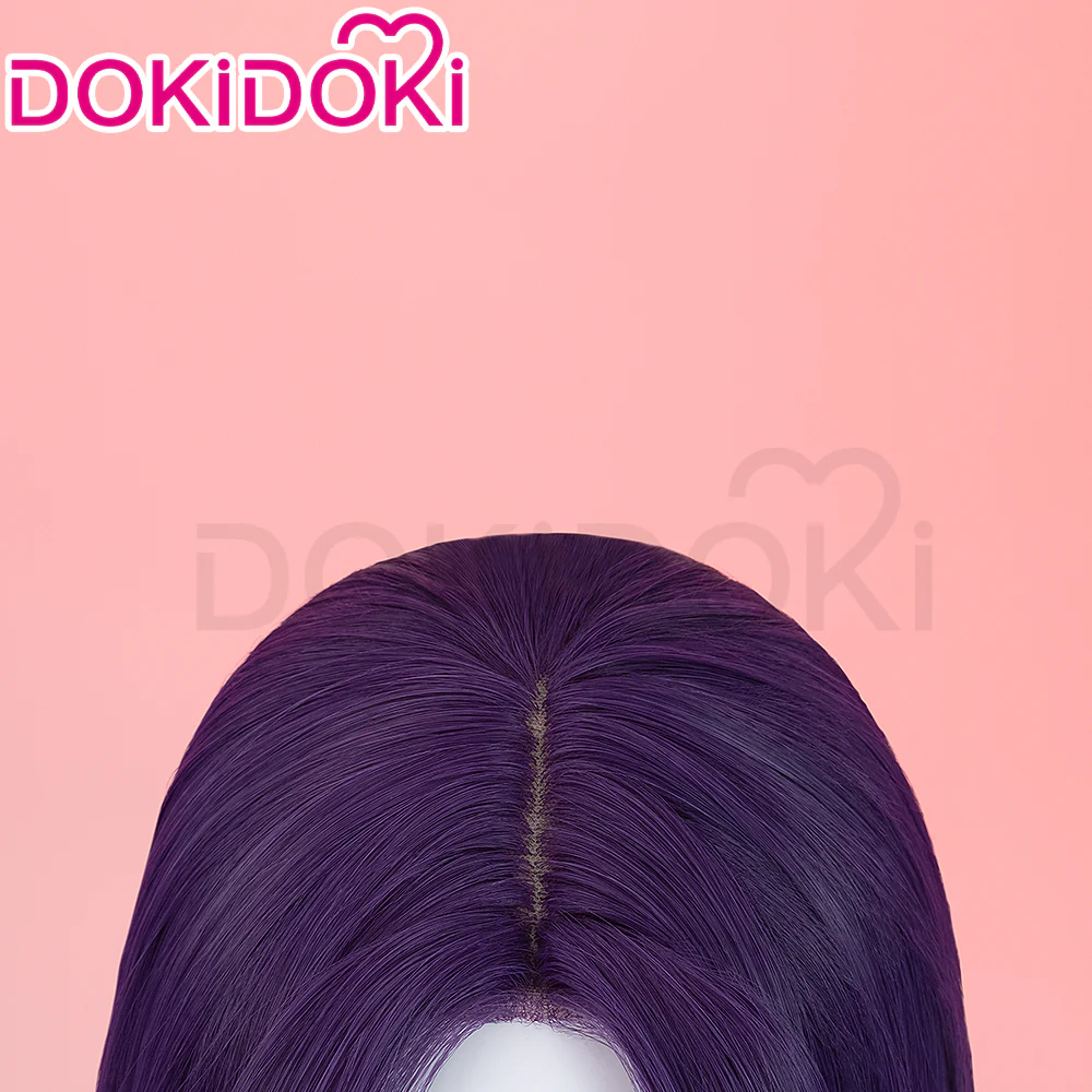 【Wig Ready For Ship】【Front Lace】DokiDoki Anime Cosplay Wig Long Curly Purple Wig / Hat/ Necklace - Image 11
