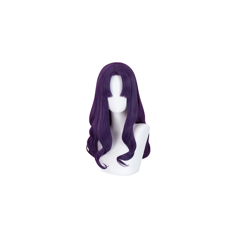 【Wig Ready For Ship】【Front Lace】DokiDoki Anime Cosplay Wig Long Curly Purple Wig / Hat/ Necklace - Image 12