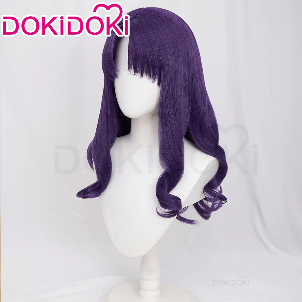 【Wig Ready For Ship】【Front Lace】DokiDoki Anime Cosplay Wig Long Curly Purple Wig / Hat/ Necklace - Image 3